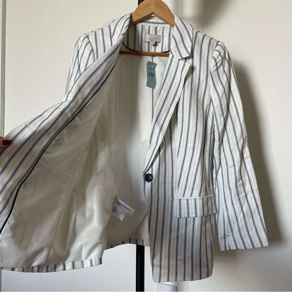 LOFT Striped Linen Blazer - Picture 6 of 7